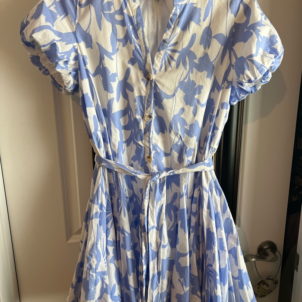 Aakaa Lavender and White Patterned Dress